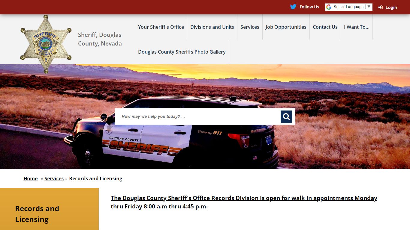 Records and Licensing - Douglas County, NV Sheriff